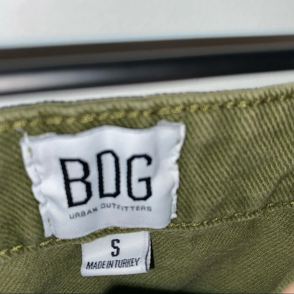 BDG UO SIZE SMALL GREEN DENIM MINI SKIRT WITH POCKETS - Picture 5 of 8